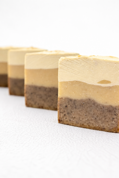 Ubtan cold process soap with coffee exfoliator