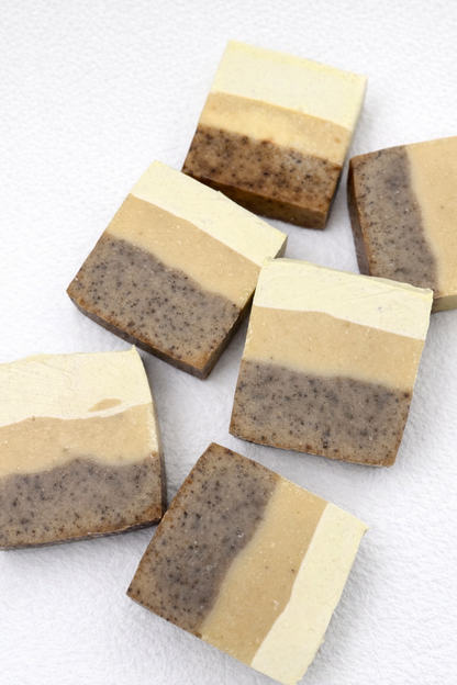Ubtan cold process soap with coffee exfoliator