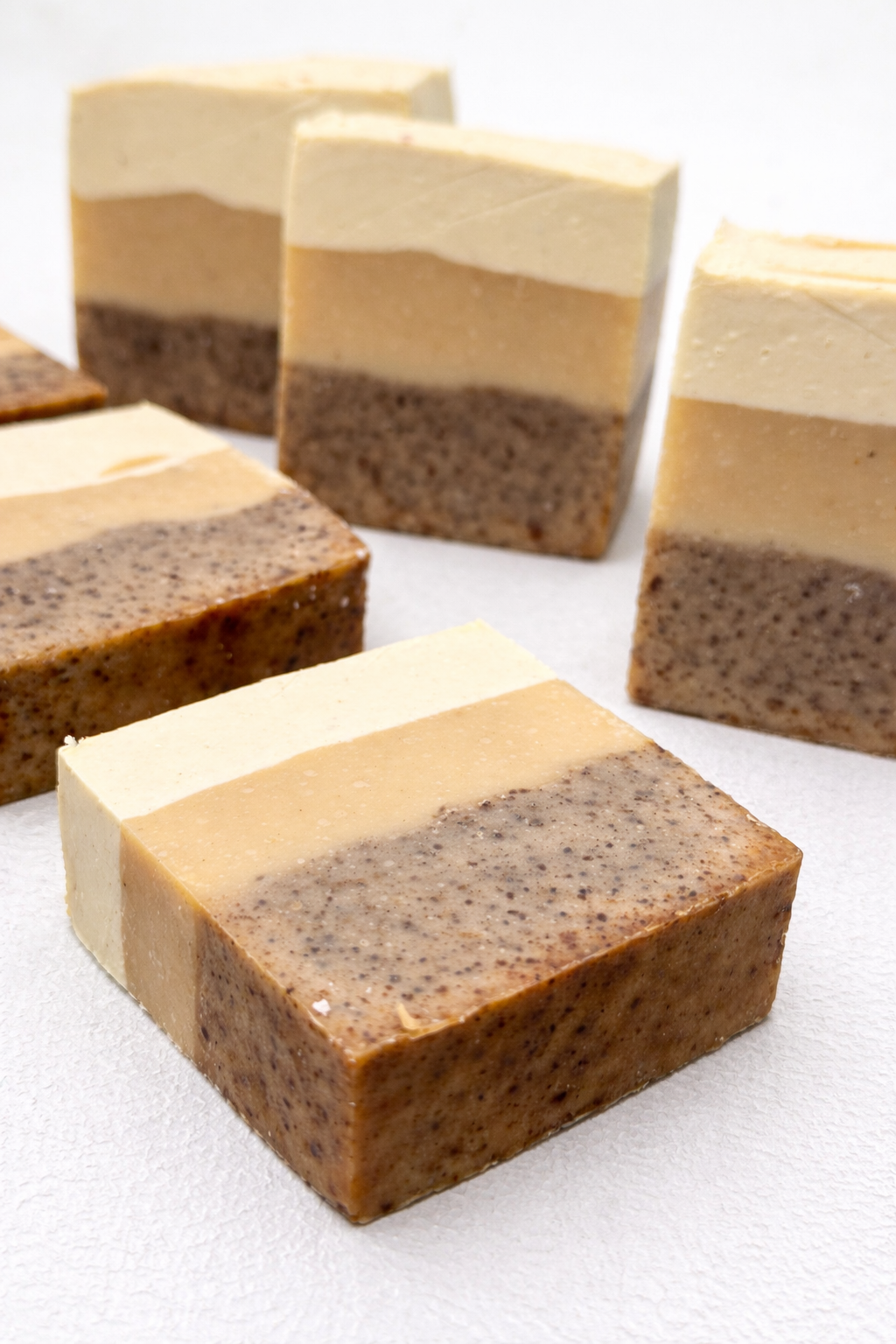 Ubtan cold process soap with coffee exfoliator