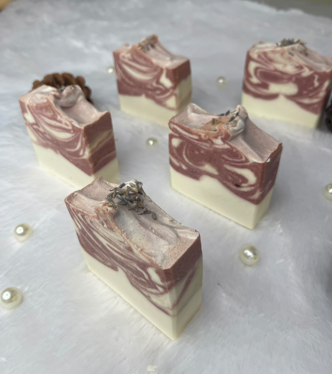 Manjistha cold process soap with luvender essential oil