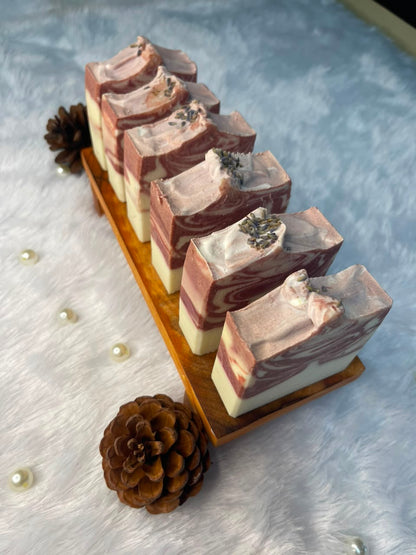 Manjistha cold process soap with luvender essential oil
