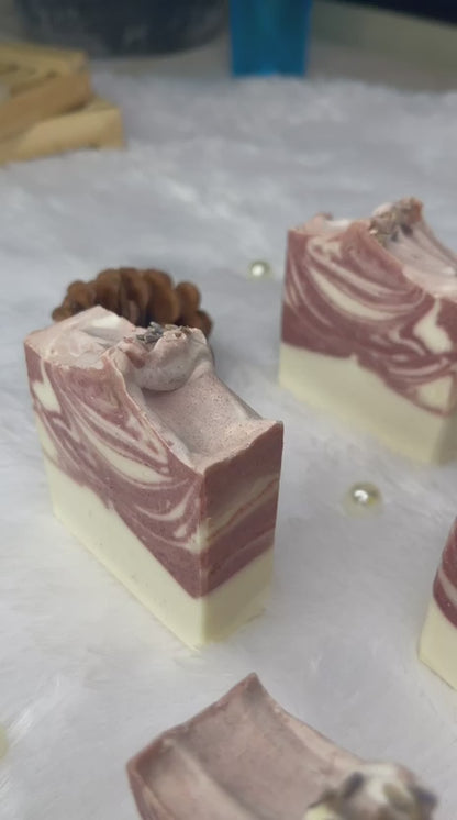 Manjistha cold process soap with luvender essential oil